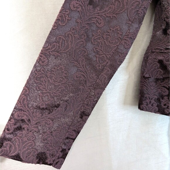 Apostrophe Women's Size 4 Brocade Satin Blazer Purple Whimsygoth Day to Evening - Picture 13 of 16